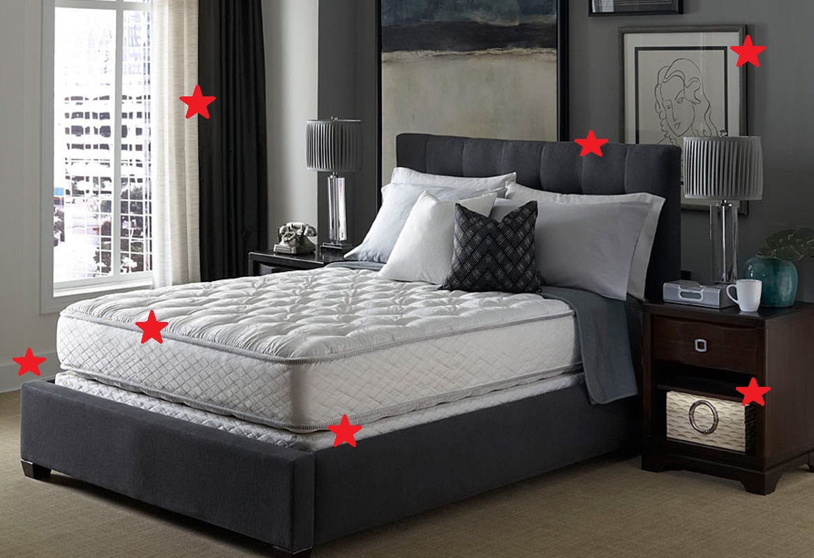 Check for bed bugs in these top areas of a bedroom